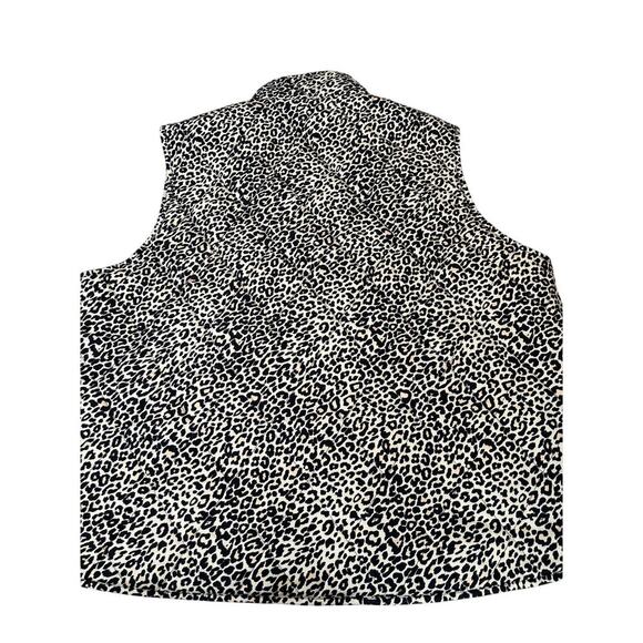 Michelle Mae Cheetah/Leopard Charlie Quilt Puffer Vest Full Zip Pockets SZ 4XL - Picture 3 of 8
